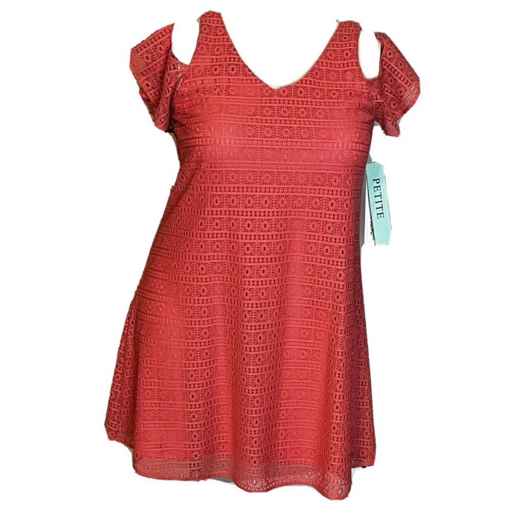 G Collection Coral Lace Layered Dress PXL Sleeveless Off Shoulder NWT